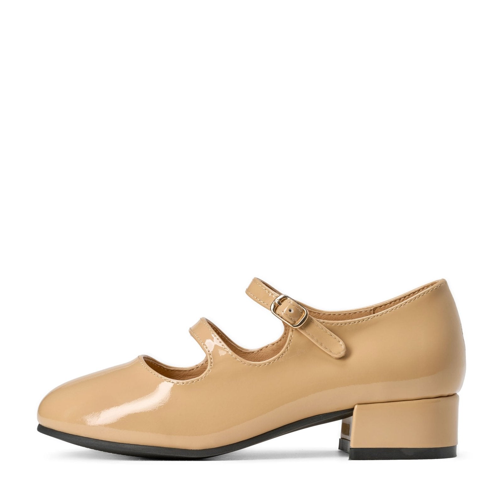 Seema Beige Patent Leather Shoes for Girls by Age of Innocence