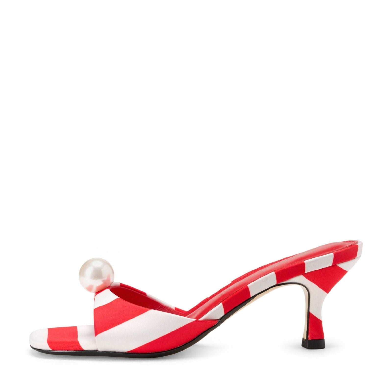 designer Sybil Satin Red/White Mules for girls by Age of Innocence Women