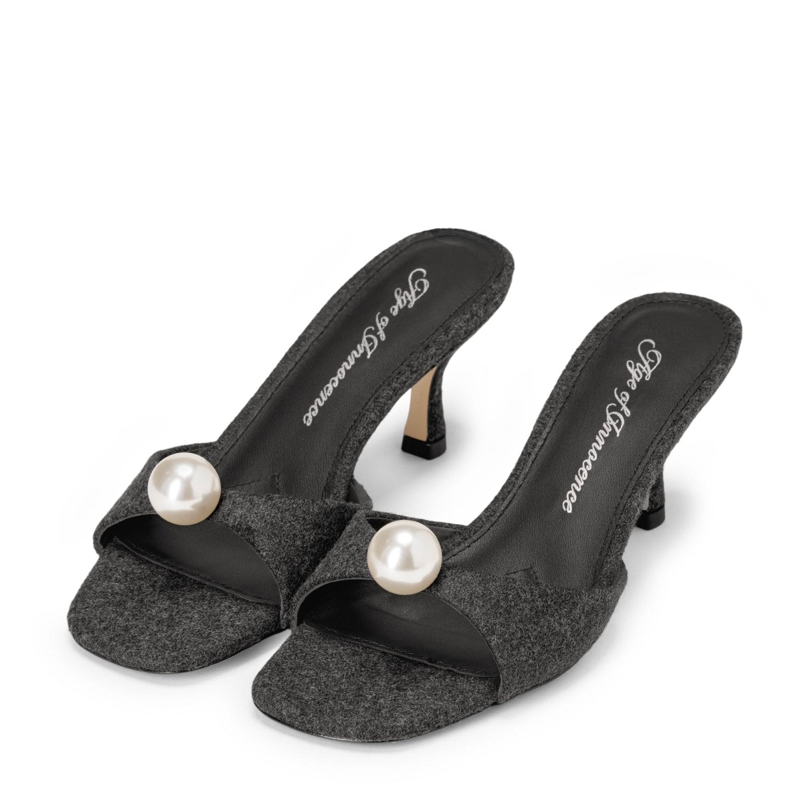 designer Sybil Wool Grey Mules for girls by Age of Innocence Women