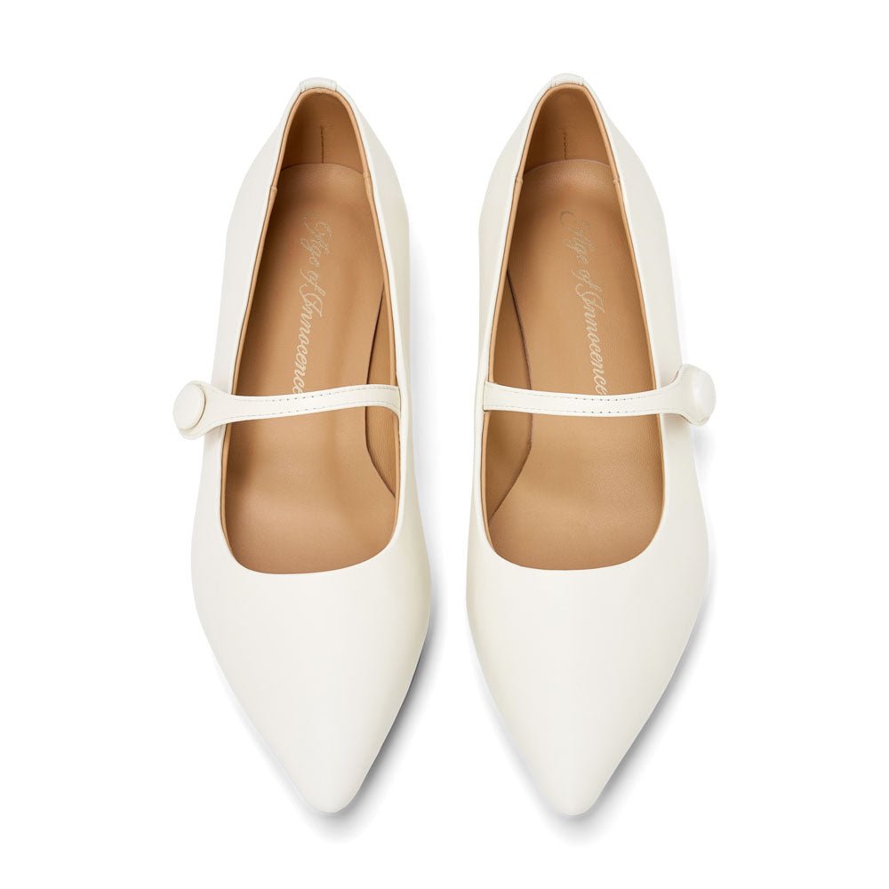 Thea Leather White Shoes Age of Innocence Women
