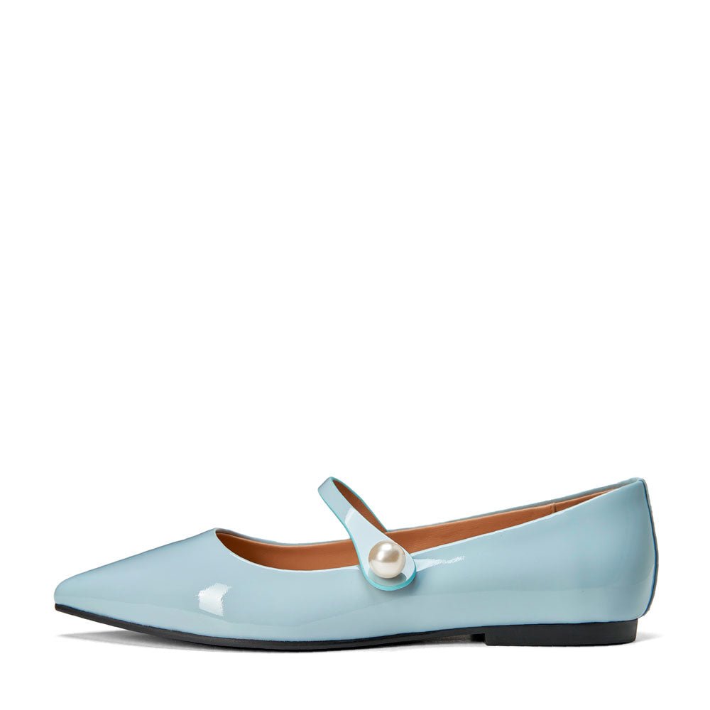 Thea Pearl Blue Patent Leather Flats for women by Age of Innocence Thea Pearl Blue Patent Leather Flats for women by Age of Innocence