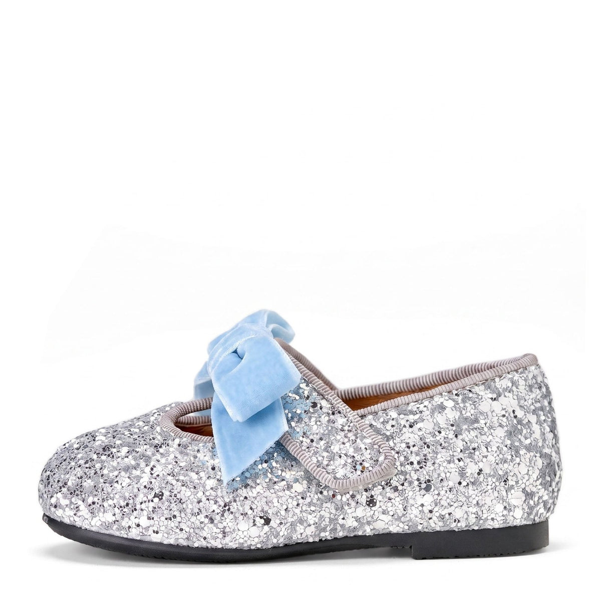 designer Yael Glitter Silver/Blue Shoes for girls by Age of Innocence