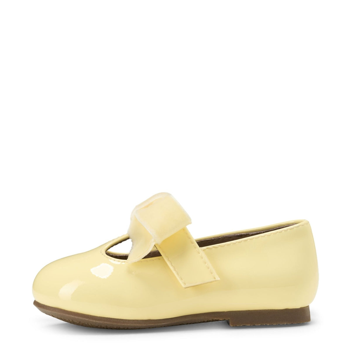 Yellow Patent Leather T-Bar Shoes for Girls — Yael by Age of Innocence