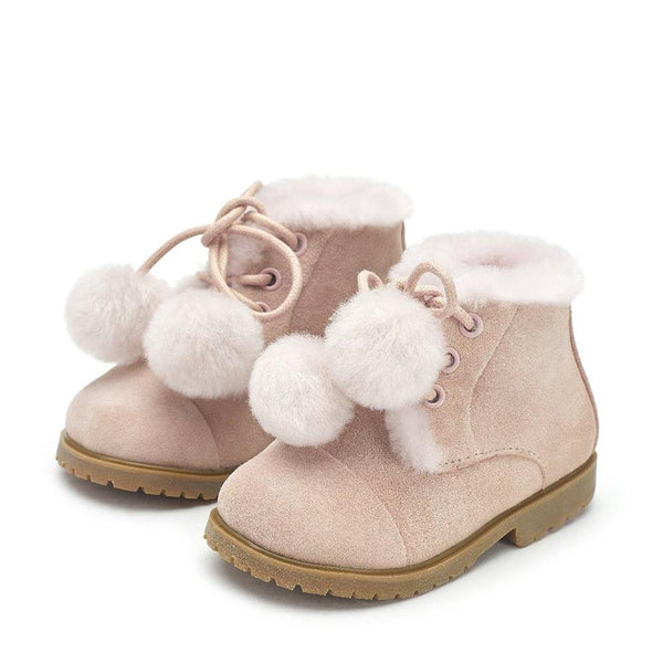 Zoey Pompon Pink Boots by Age of Innocence