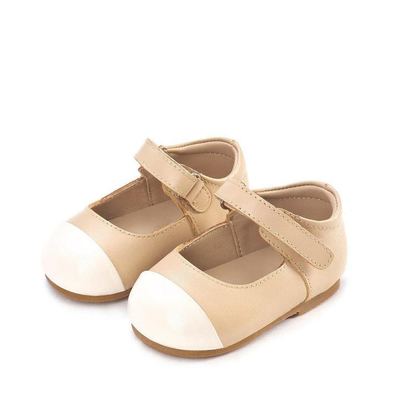 Jenny Beige/White Pre Walkers by Age of Innocence