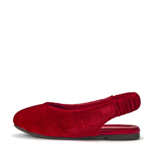 Red velvet flat shoes cheap