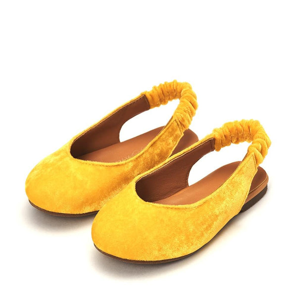 Matilda Velvet Yellow Sandals by Age of Innocence