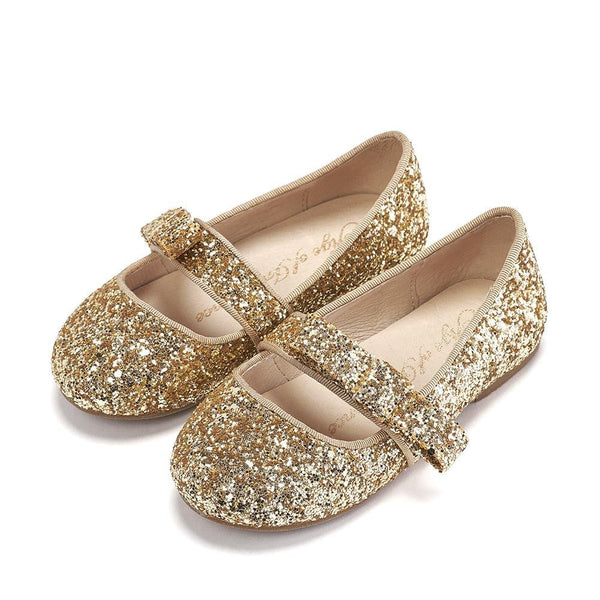 Mia Glitter Gold Shoes by Age of Innocence