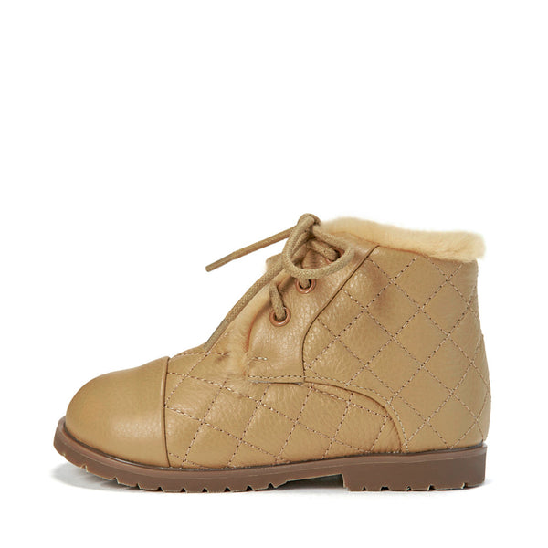 Zoey Quilted Beige Boots by Age of Innocence