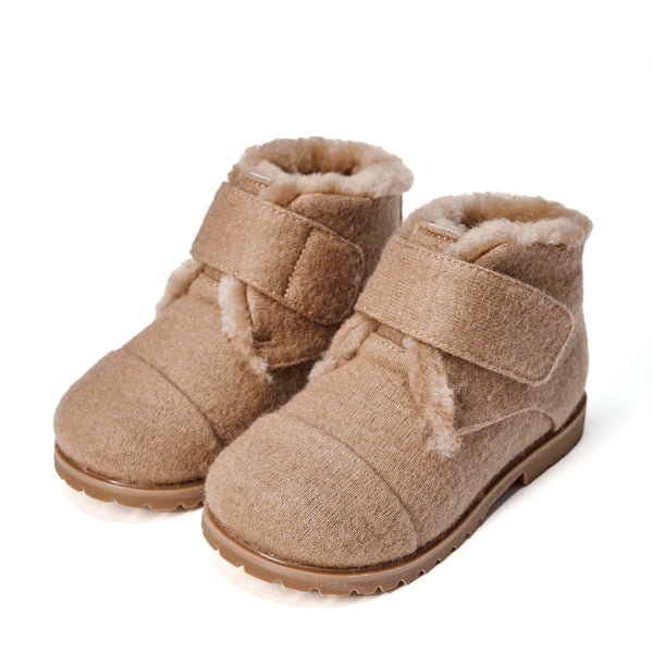 Zoey Wool Beige Boots by Age of Innocence
