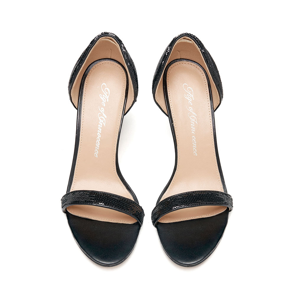 Mimi Sequins Black Sandals Age of Innocence Women