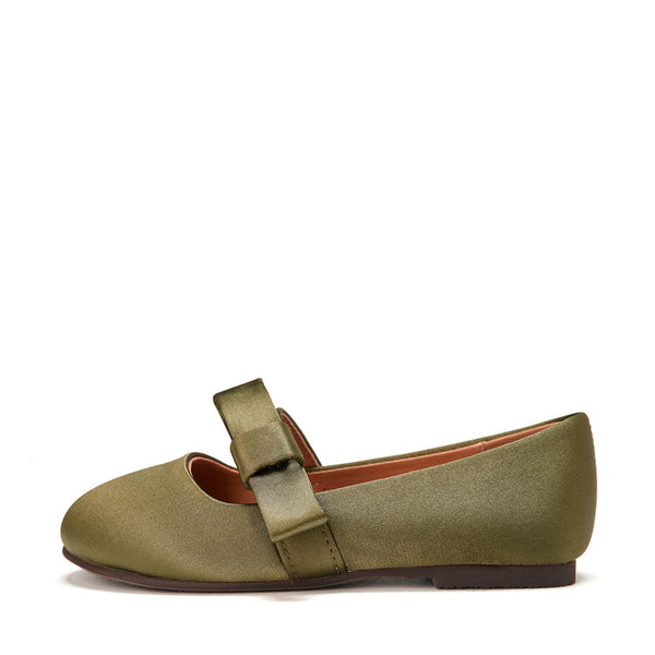 Mia Satin Khaki Shoes by Age of Innocence