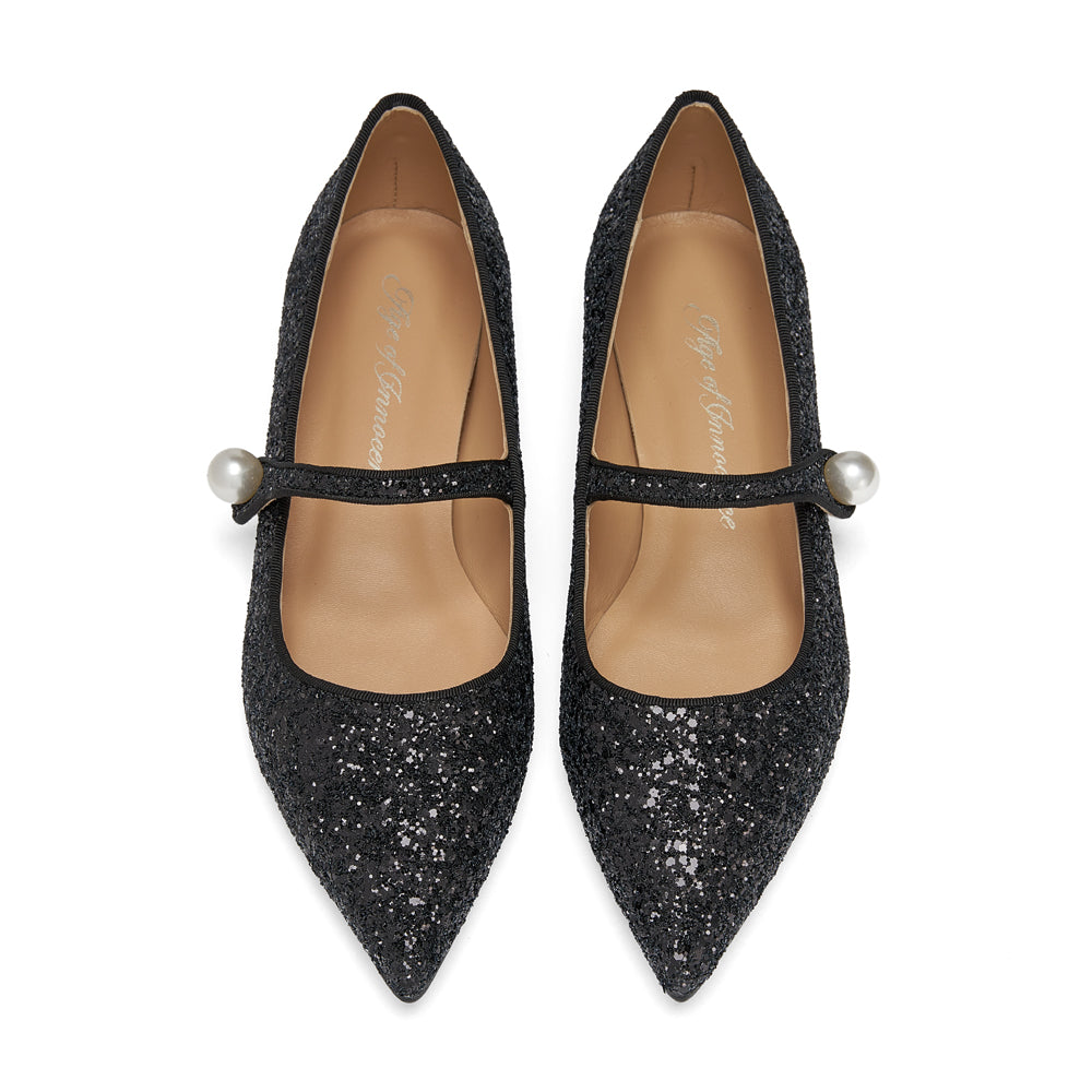 Thea Glitter 2.0 Black Shoes by Age of Innocence