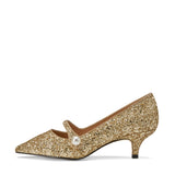 Yvonne Glitter Gold Shoes by Age of Innocence