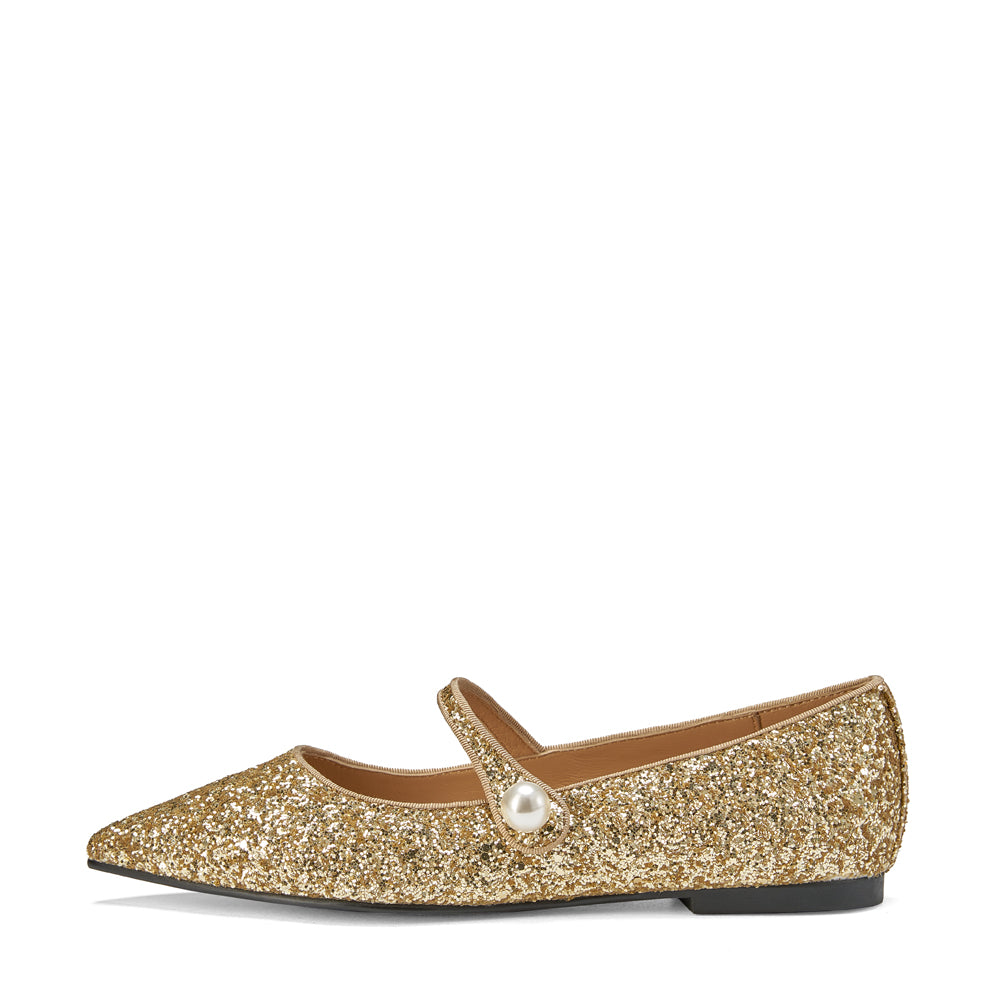 Thea Glitter 2.0 Gold Flats Thea Glitter 2.0 Gold Flats