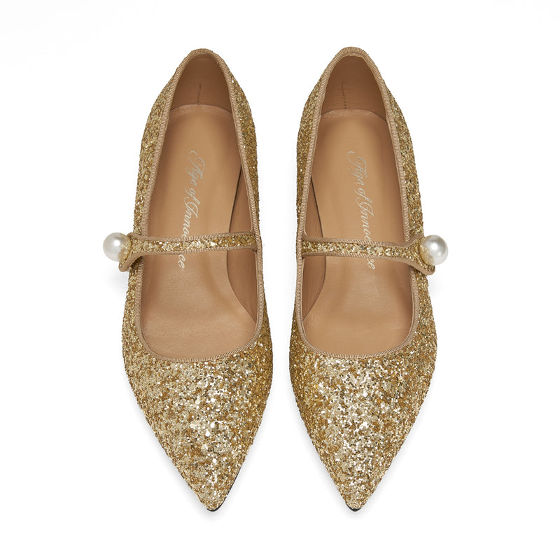 Thea Glitter 2.0 Gold Shoes by Age of Innocence