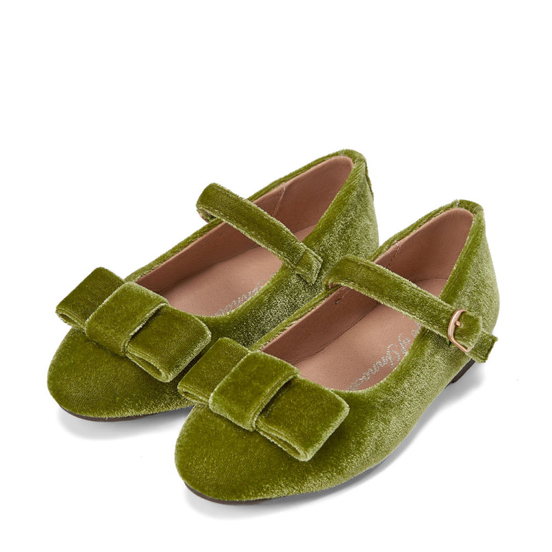 Ellen Velvet Green Shoes by Age of Innocence