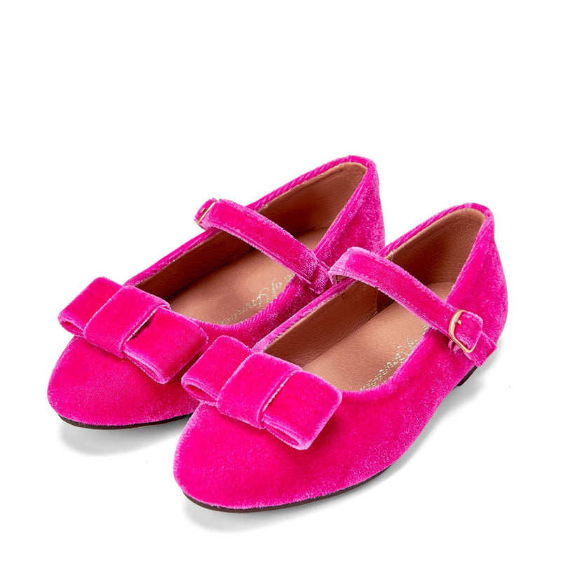 Ellen Velvet Fuchsia Shoes by Age of Innocence