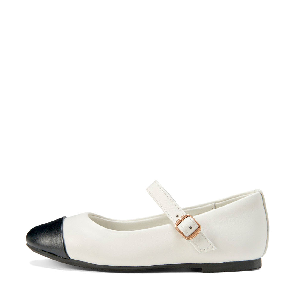 Bebe Leather 2.0 White/Black Shoes by Age of Innocence