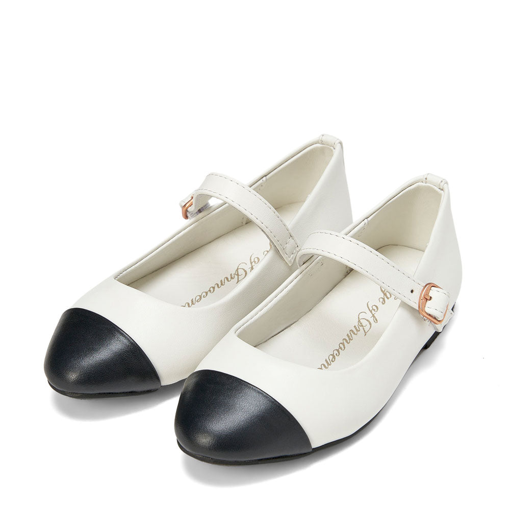 Bebe Leather 2.0 White/Black Shoes by Age of Innocence