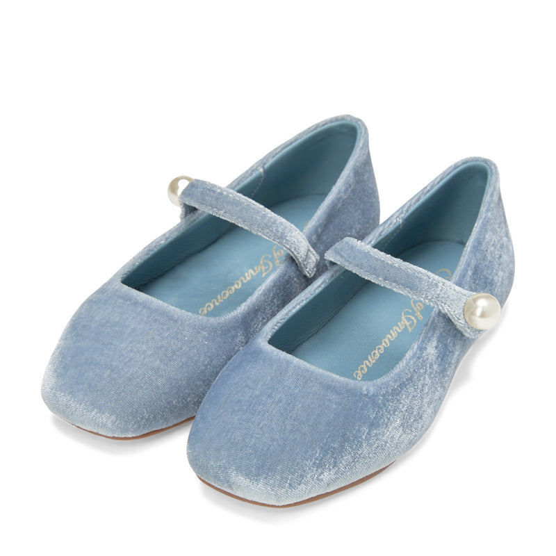 Gloria Velvet Blue Shoes by Age of Innocence