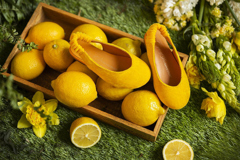 Matilda Velvet Yellow Sandals by Age of Innocence