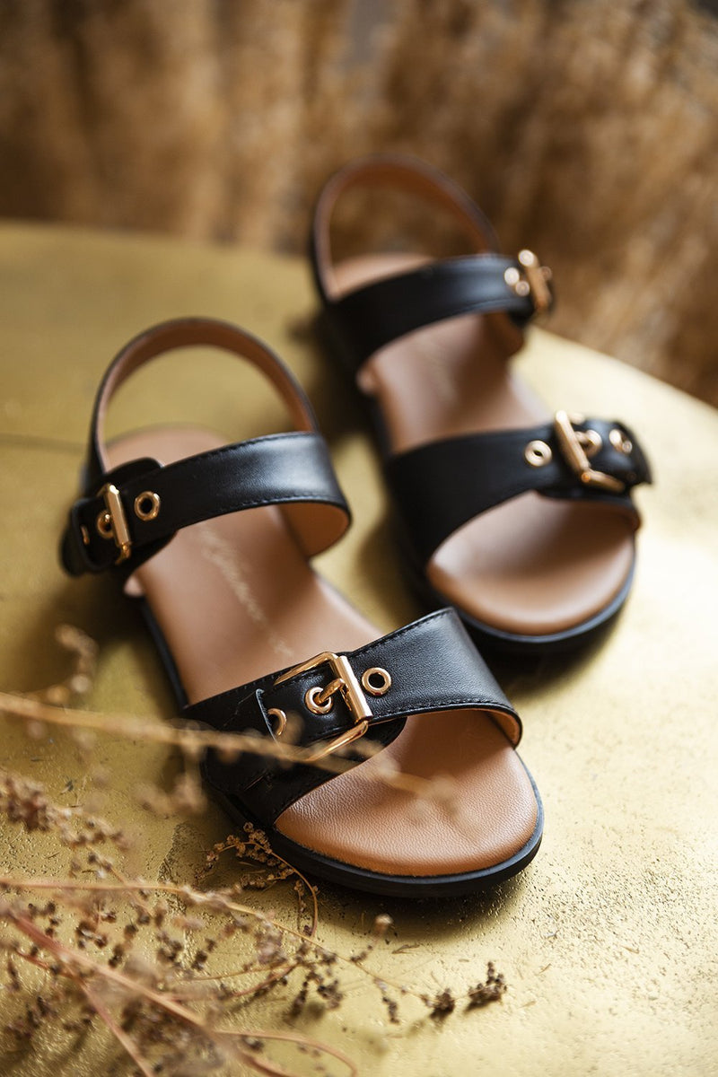Zara Black Sandals by Age of Innocence