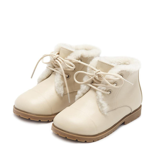 Zoey Leather Milk Boots by Age of Innocence