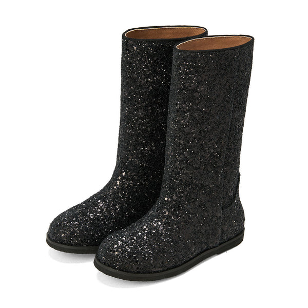 Ann Glitter Black Boots by Age of Innocence