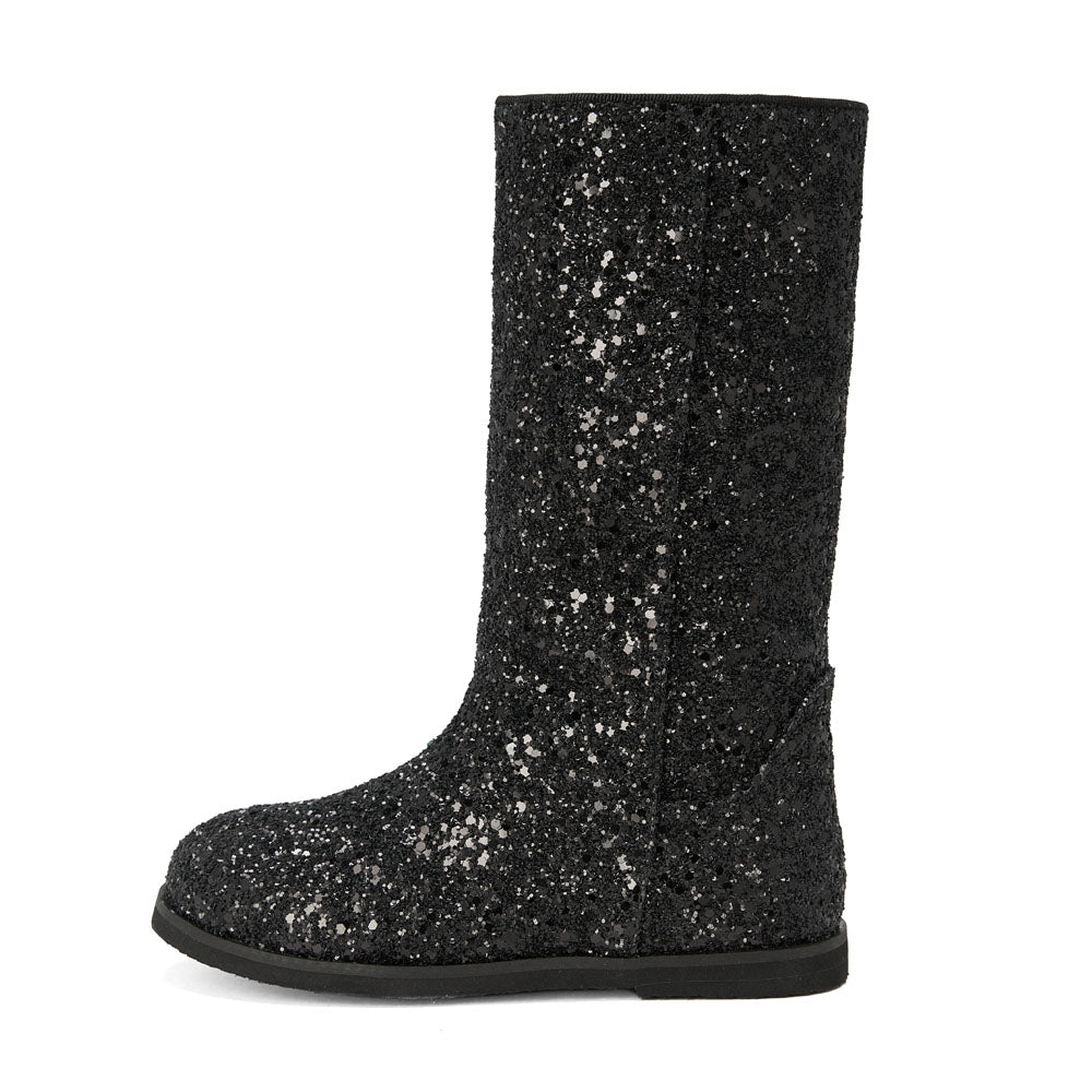 Ann Glitter Black Boots by Age of Innocence
