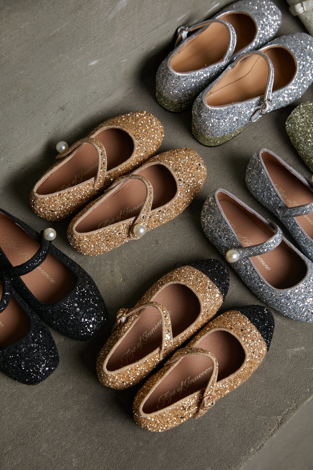 Bebe Glitter Gold/Black Shoes Age of Innocence