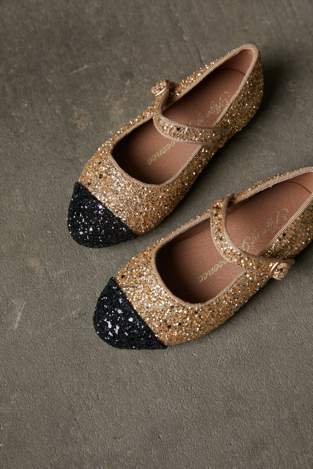 Bebe Glitter Gold/Black Shoes Age of Innocence