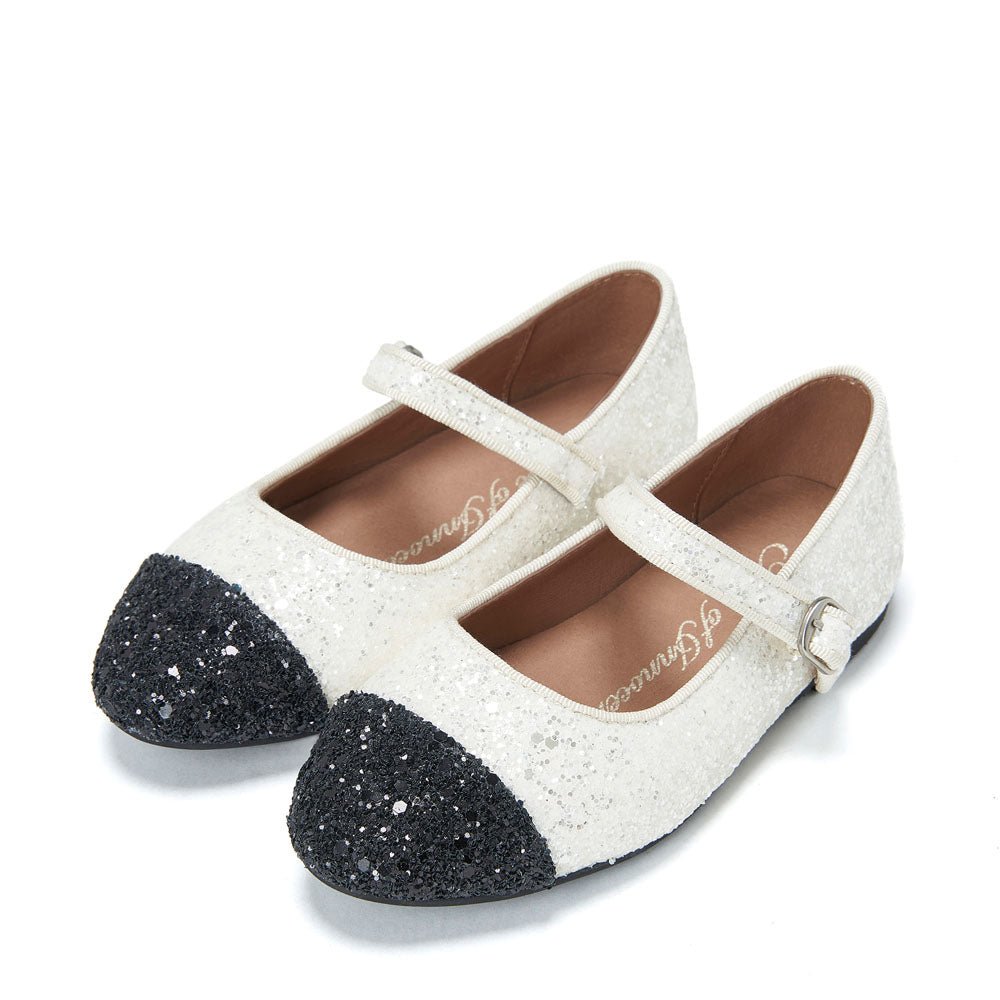Bebe Glitter White/Black Shoes by Age of Innocence