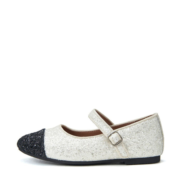 Bebe Glitter White/Black Shoes by Age of Innocence