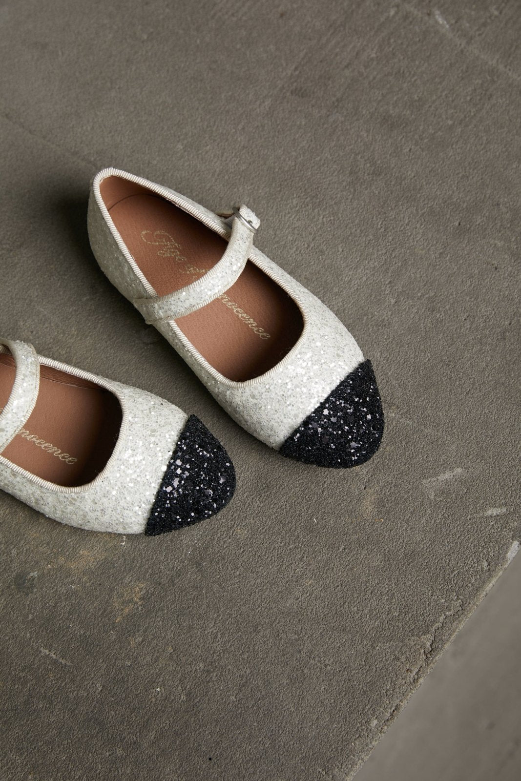 Bebe Glitter White/Black Shoes by Age of Innocence