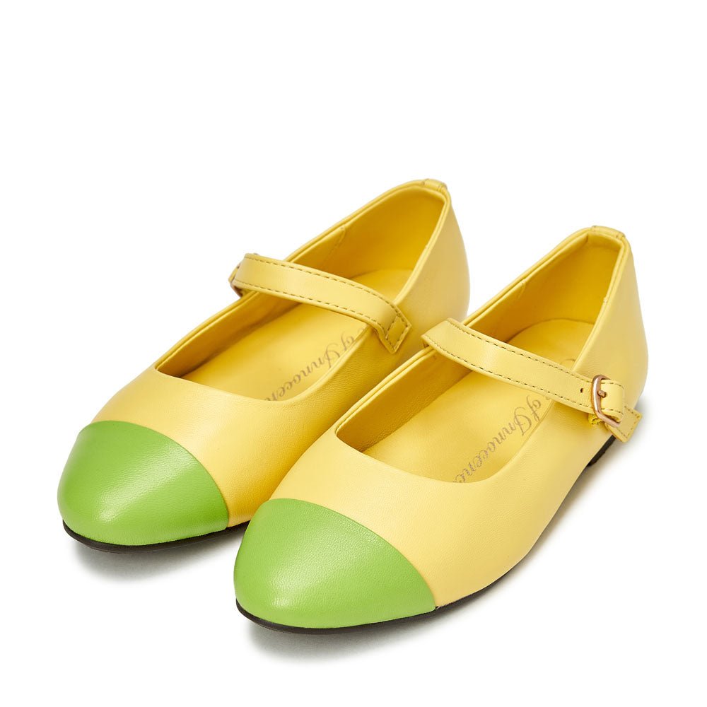 Bebe Leather 2.0 Yellow/Green Shoes Age of Innocence