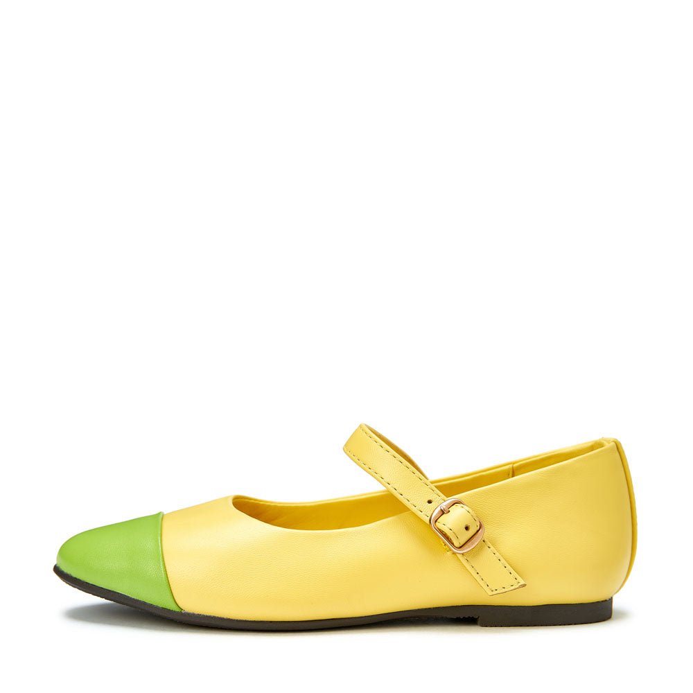Bebe Leather 2.0 Yellow/Green Shoes Age of Innocence
