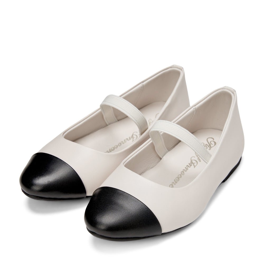 Bebe Leather 3.0 White/Black Shoes Age of Innocence