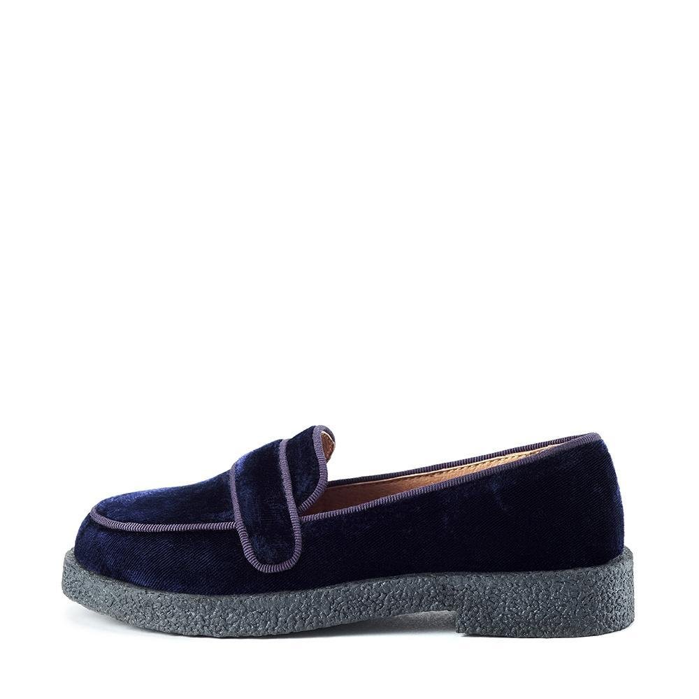 Bobby Velvet Navy Loafers by Age of Innocence