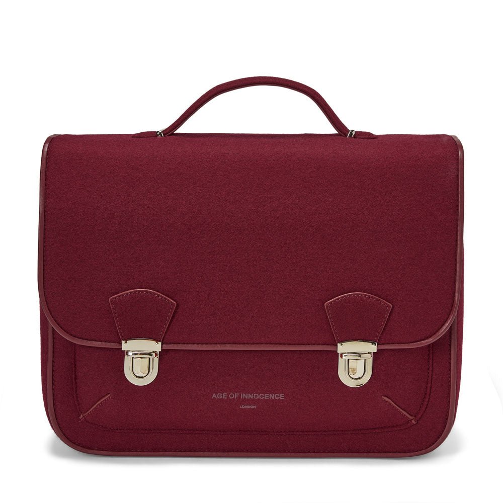 Boston Wool Burgundy Schoolbag Age of Innocence
