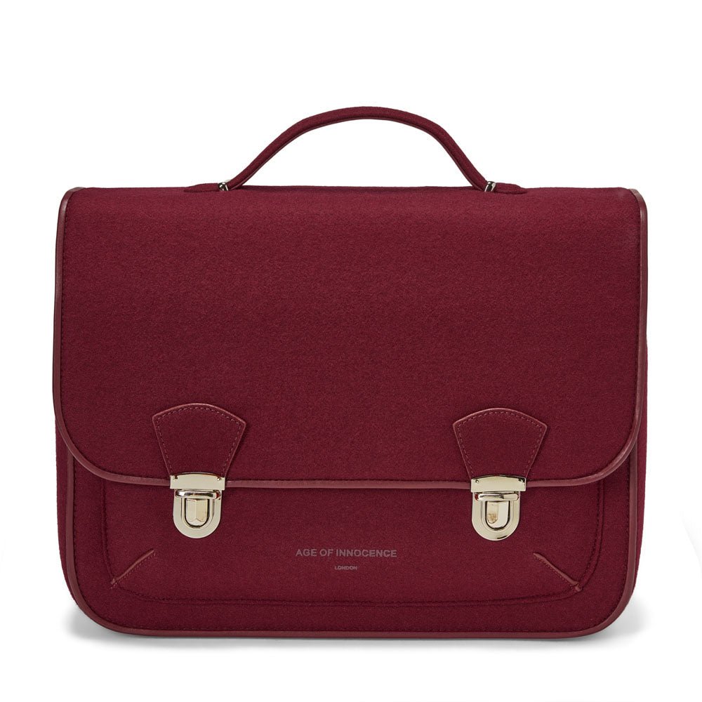 Boston Wool Burgundy Schoolbag by Age of Innocence