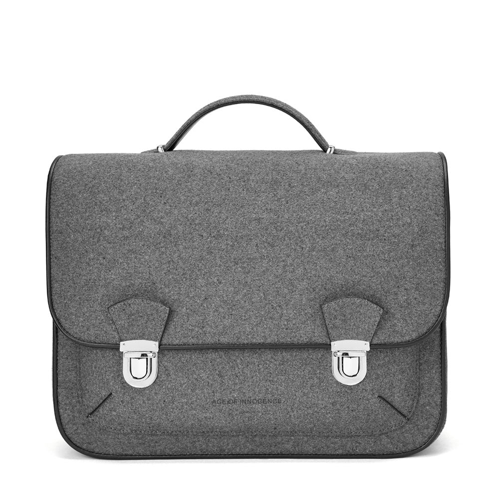 Boston Wool Grey Schoolbag by Age of Innocence