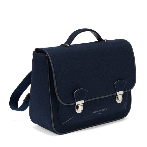Boston Wool Navy Schoolbag by Age of Innocence