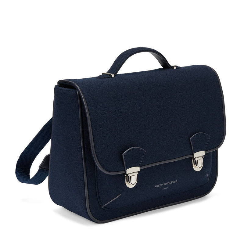 Boston Wool Navy Schoolbag by Age of Innocence