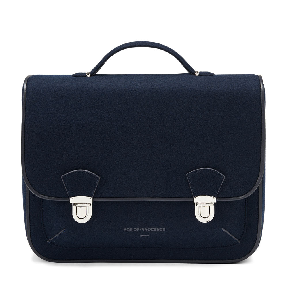 Boston Wool Navy Schoolbag by Age of Innocence