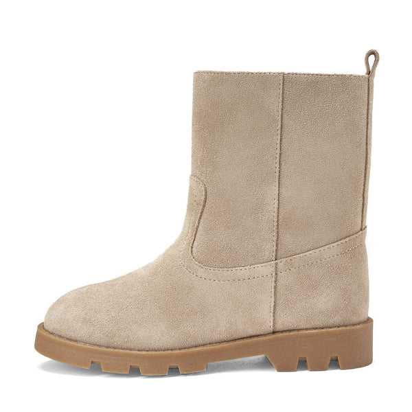 Carine Suede Light Beige Boots by Age of Innocence