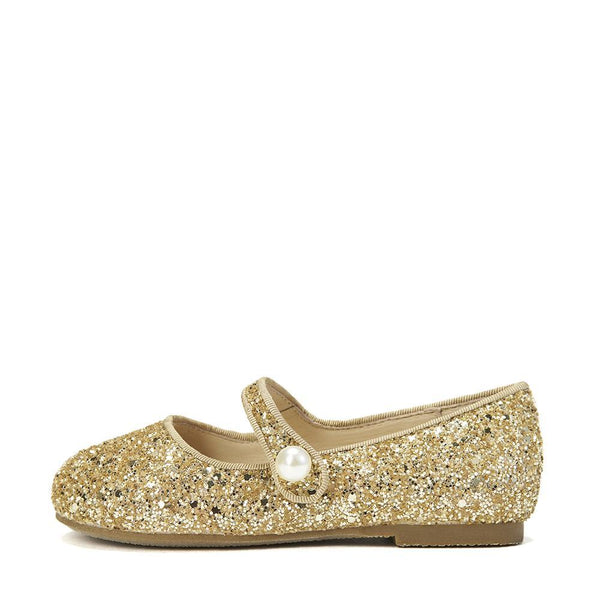 Elin Glitter Gold Shoes by Age of Innocence
