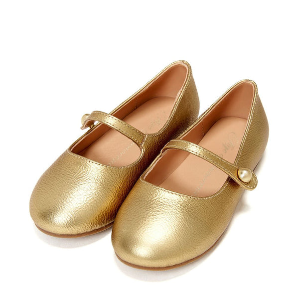 Elin Leather Gold Shoes by Age of Innocence