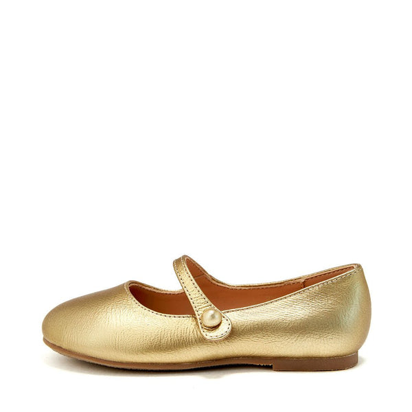 Elin Leather Gold Shoes by Age of Innocence