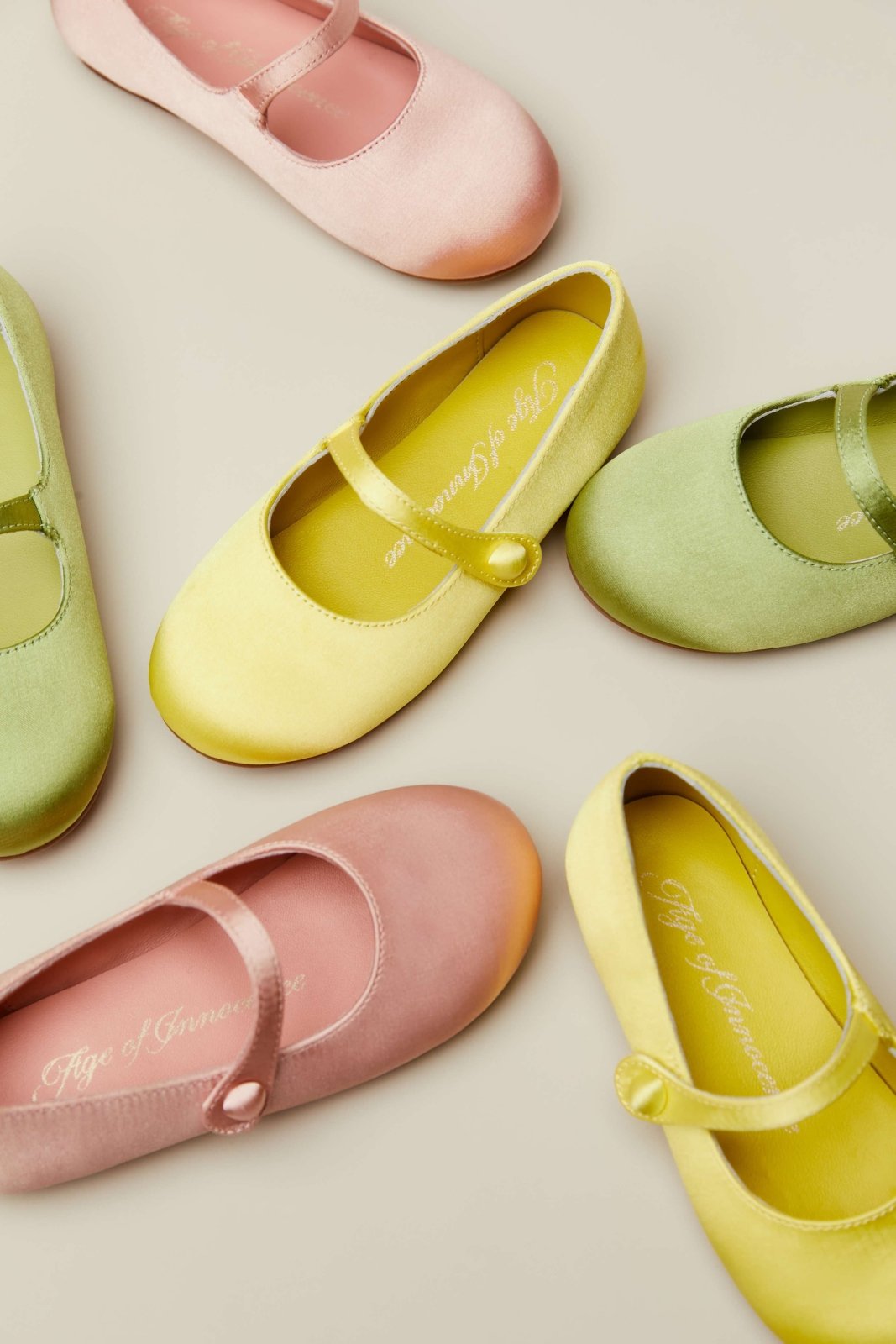 Elin Satin Yellow Shoes Age of Innocence